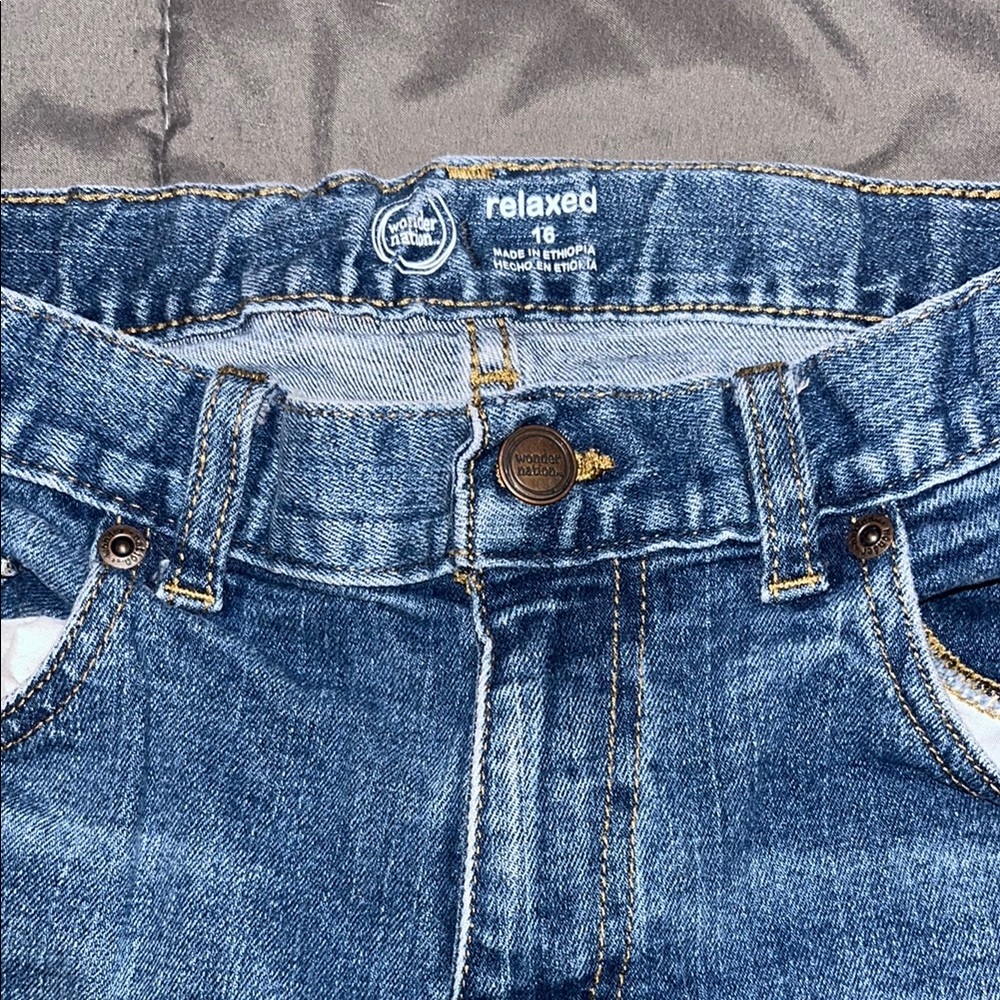 Boys size 16 relaxed Wonder Nation jeans. GUC. Adjustable waist
